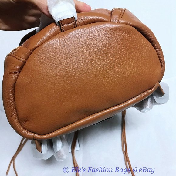 NWT Rebecca Minkoff Julian Medium Backpack Caramello Brown AUTHENTIC - Picture 6 of 13